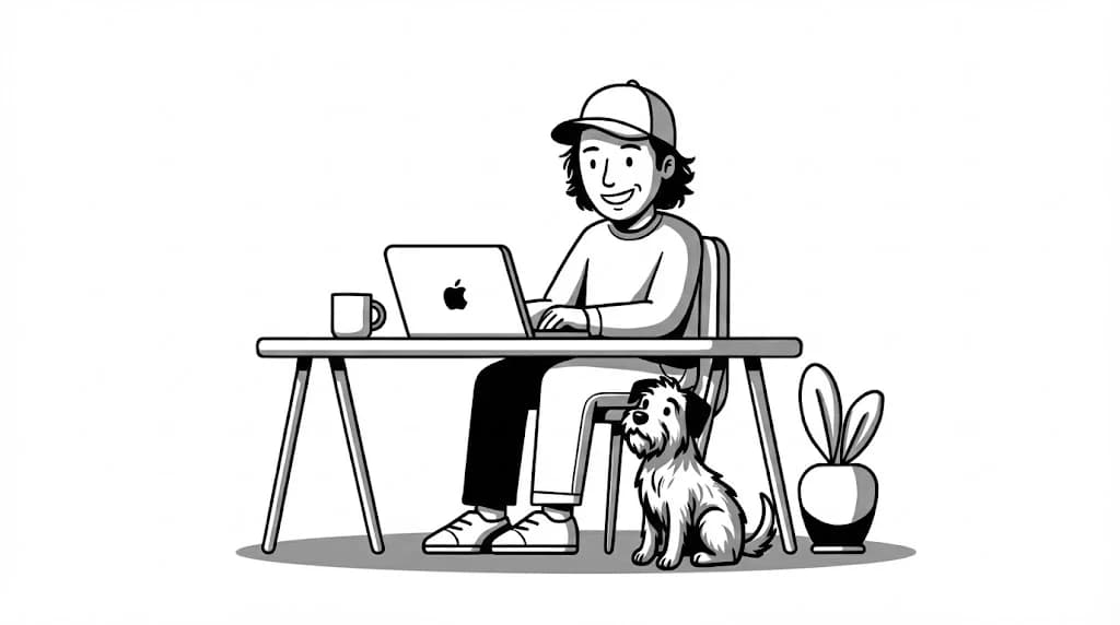 That Marketing Buddy at desk with T-Dog