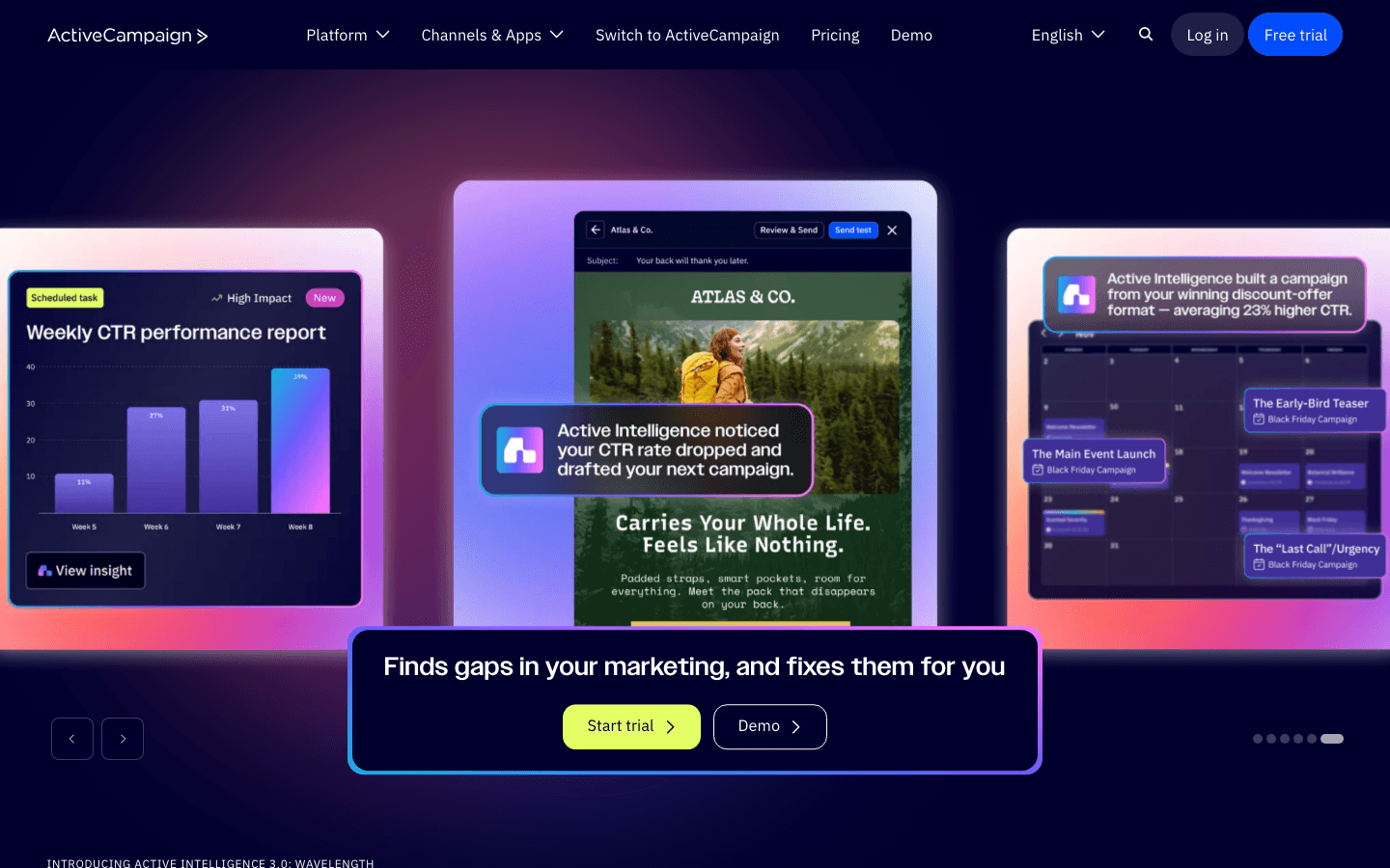 ActiveCampaign homepage