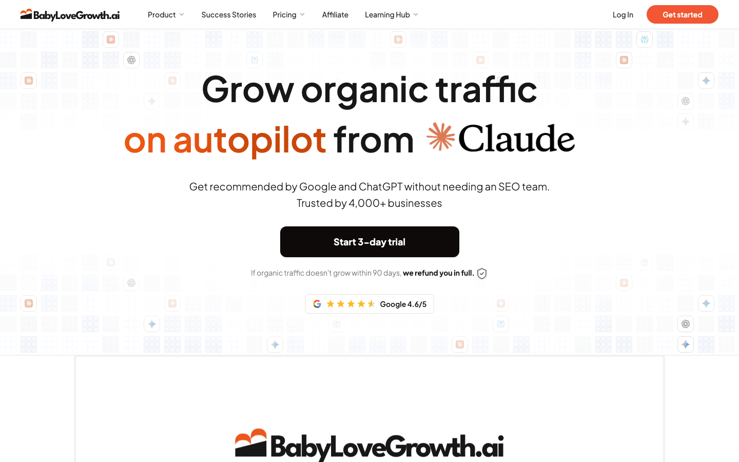 BabyLoveGrowth homepage