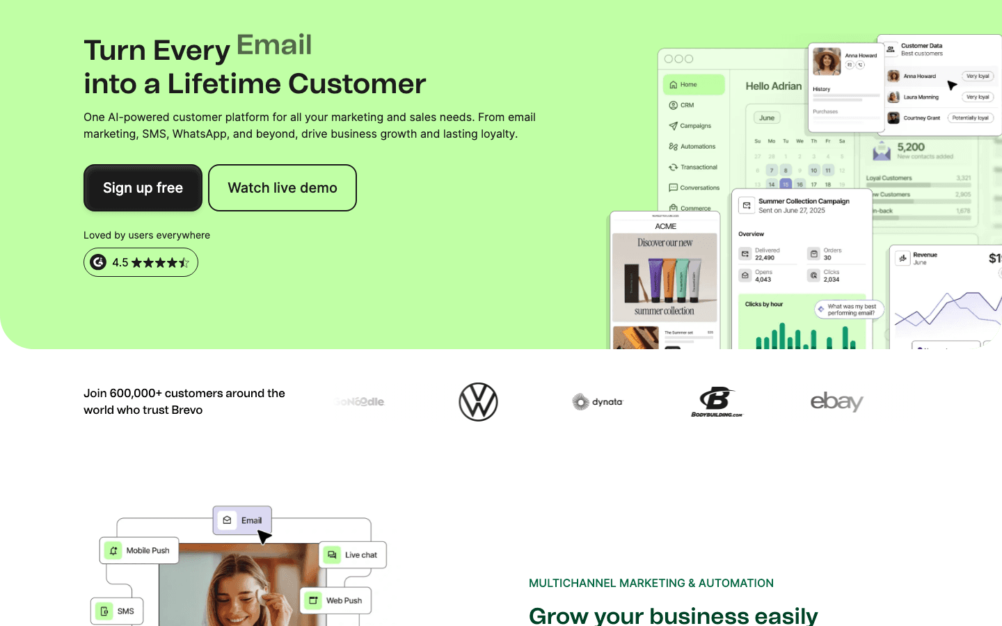 Brevo homepage