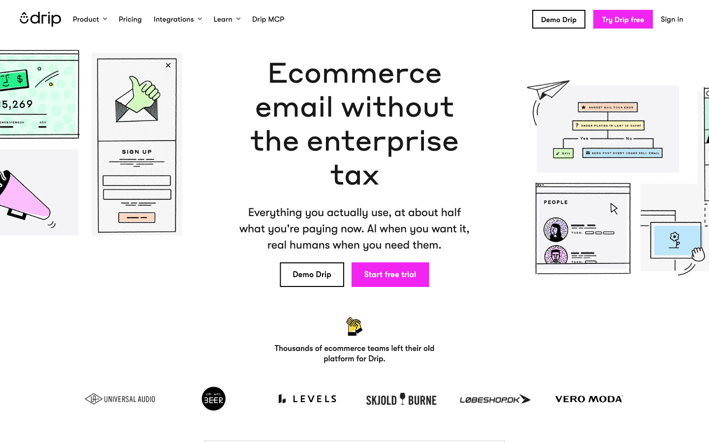 Drip homepage