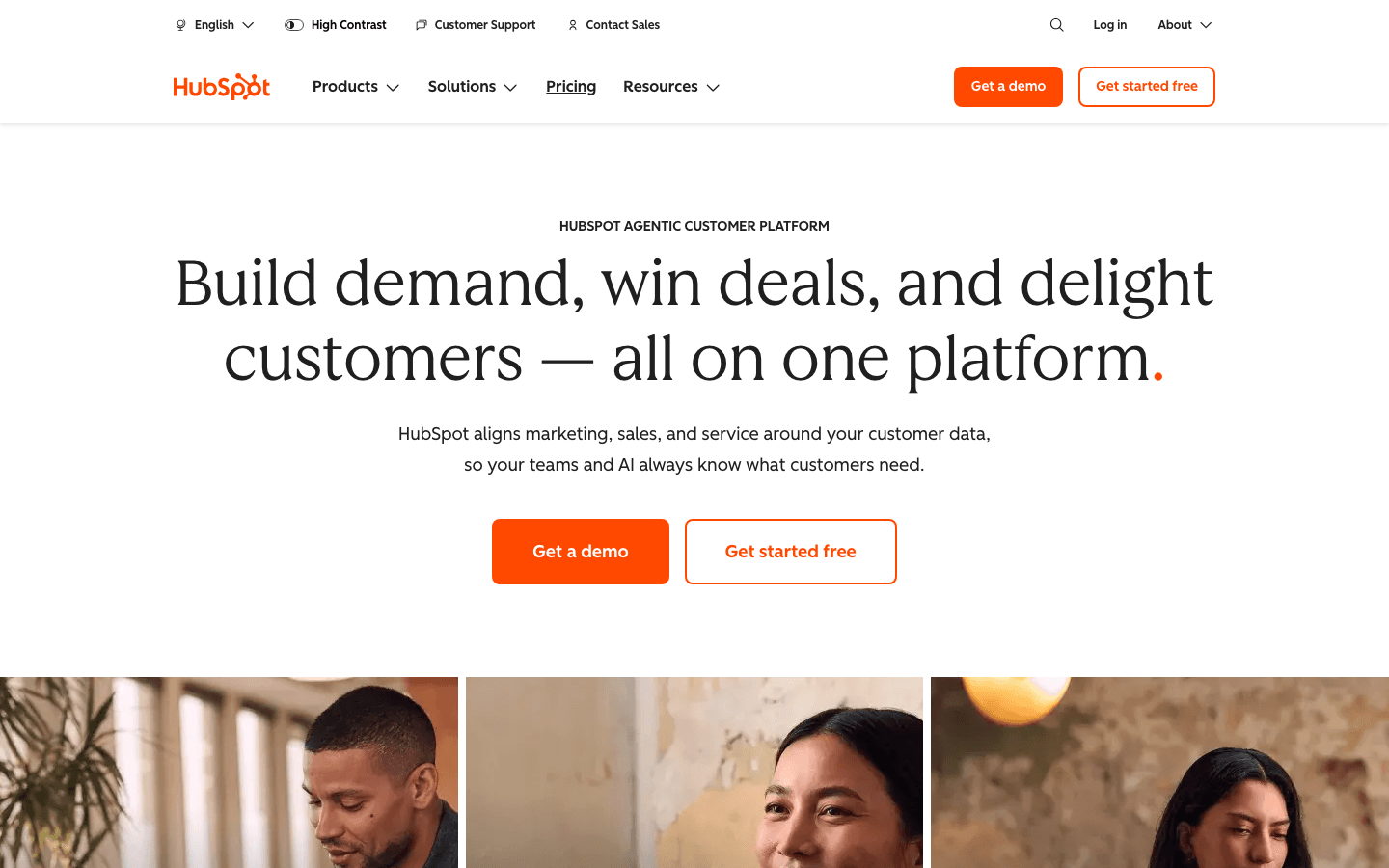 HubSpot homepage