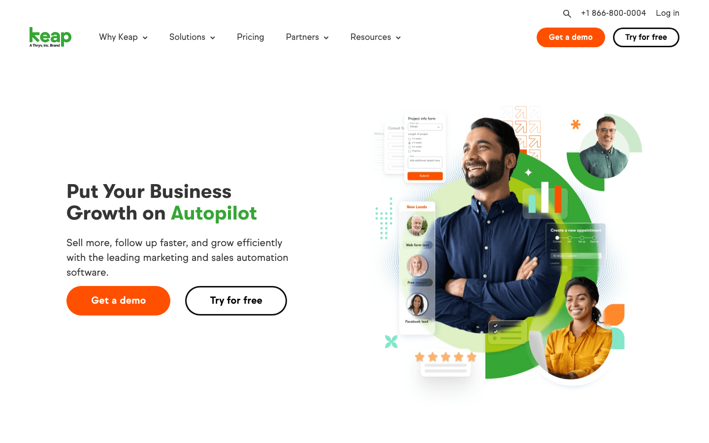 Keap homepage