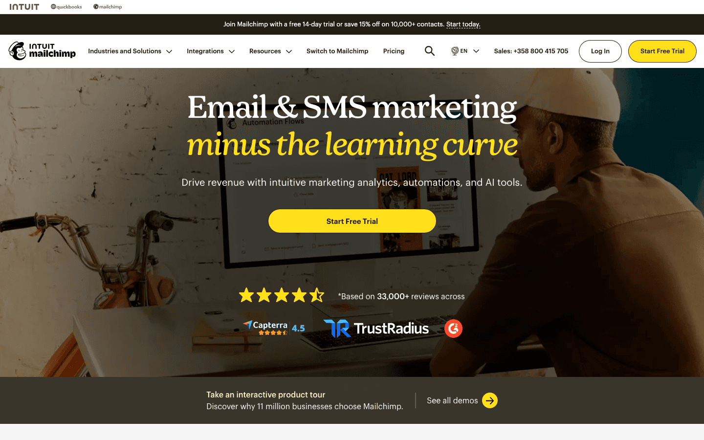 Mailchimp homepage
