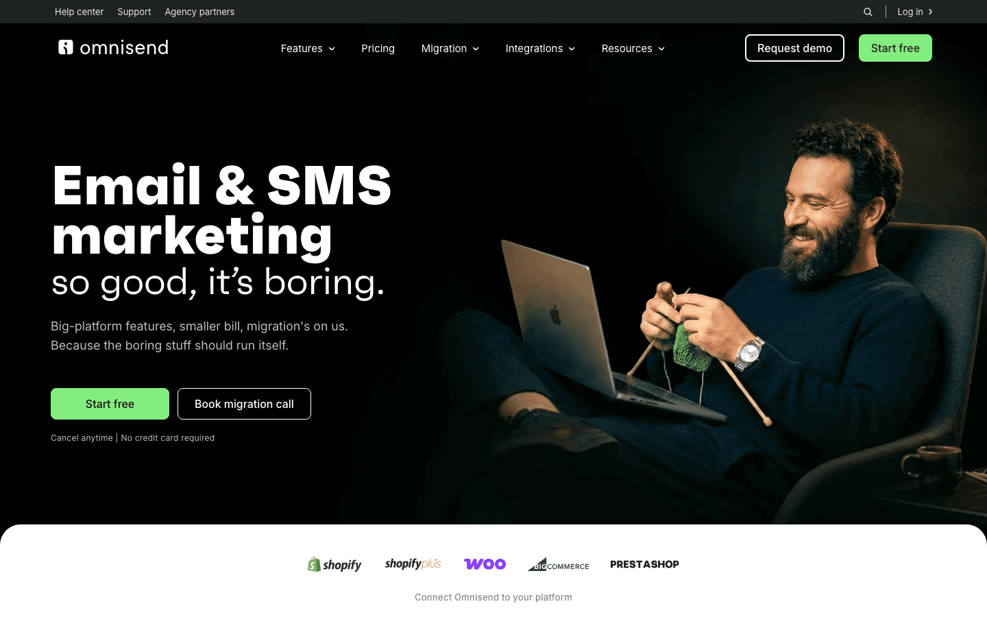 Omnisend homepage