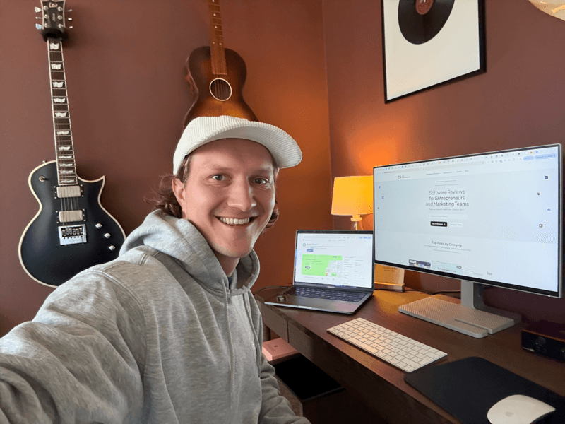 Joonas Rotko at his desk in Helsinki