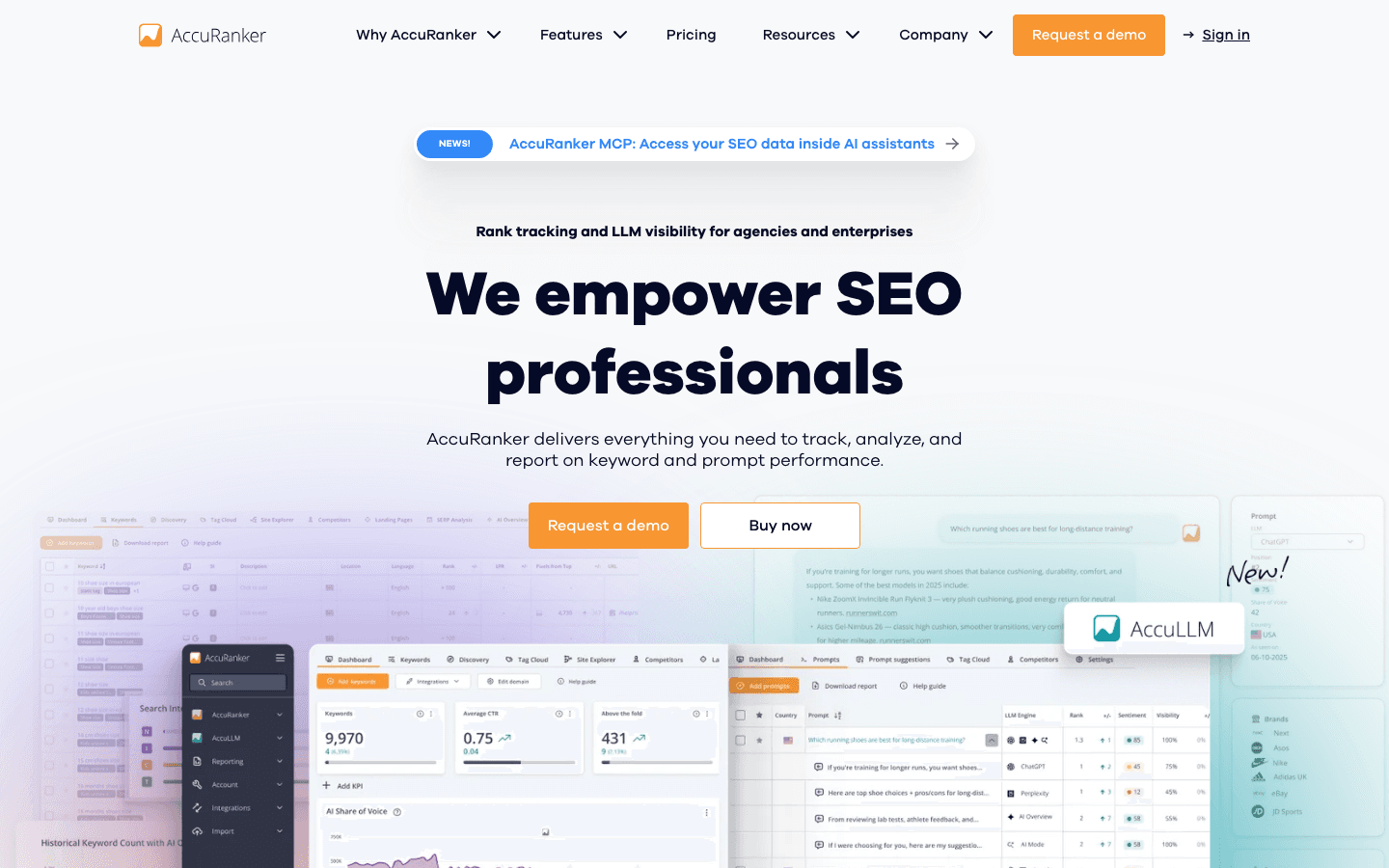 AccuRanker homepage