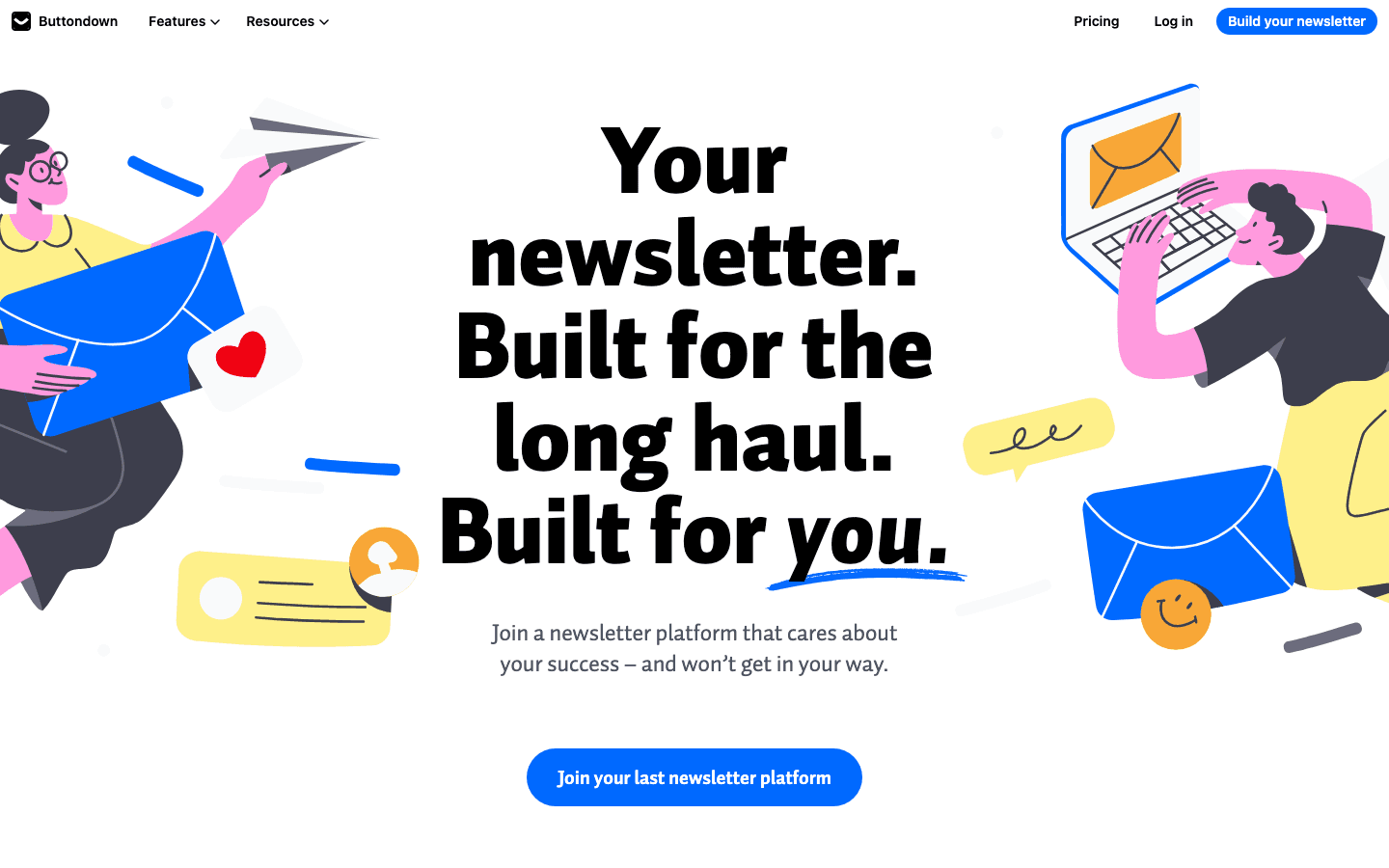 Buttondown homepage