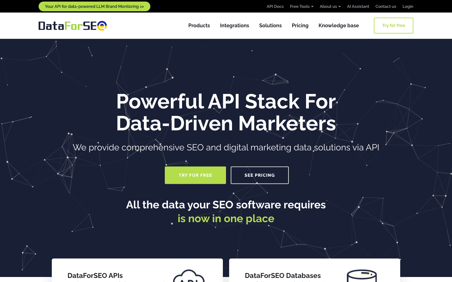 DataForSEO homepage
