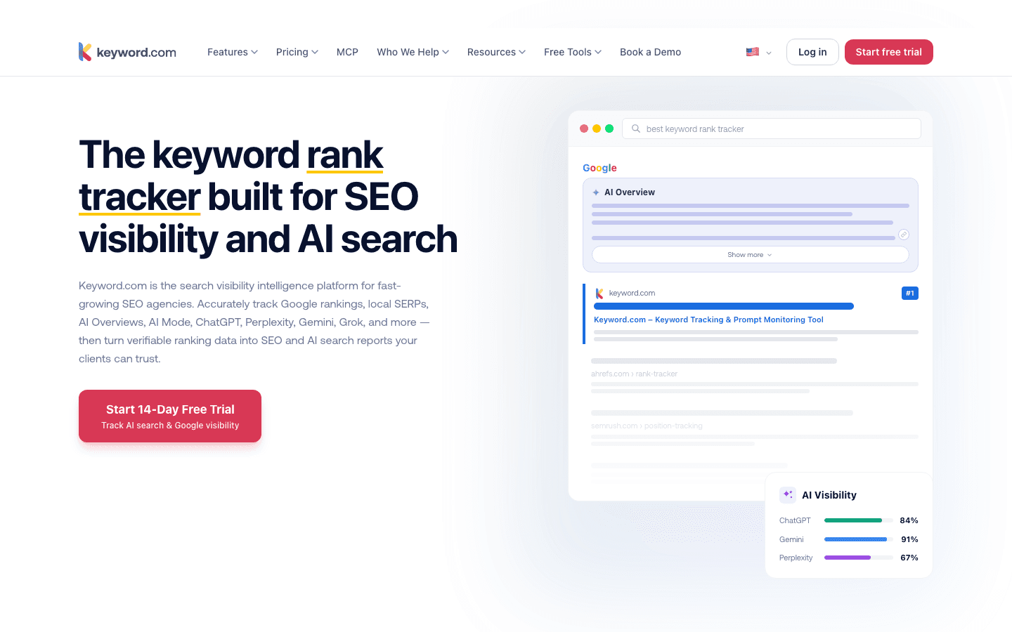 Keyword.com homepage
