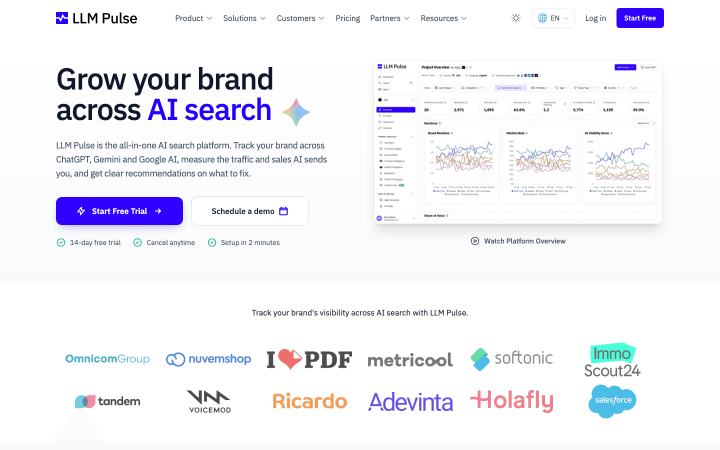 LLM Pulse homepage