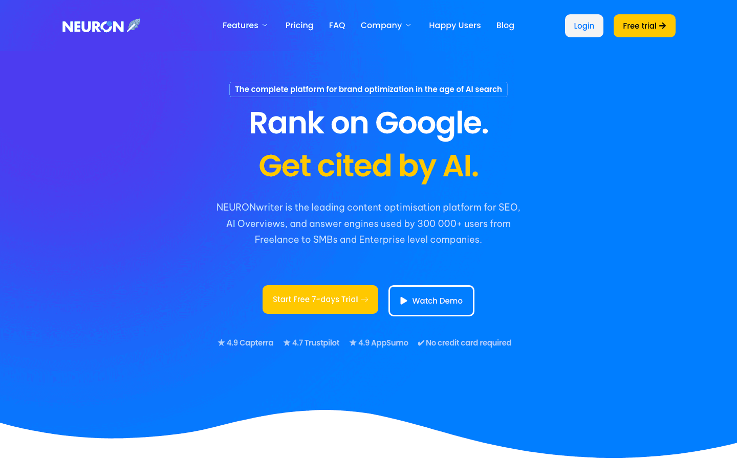 NeuronWriter homepage