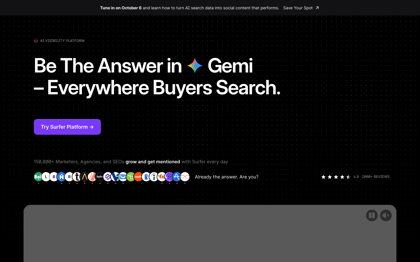 Surfer homepage