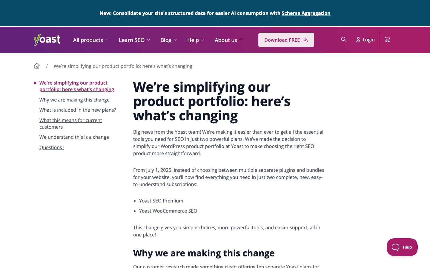 Yoast SEO pricing page
