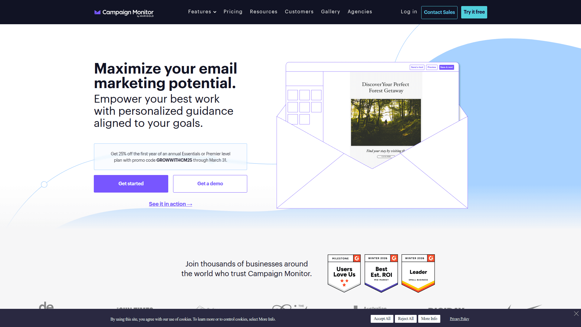 Campaign Monitor dashboard screenshot