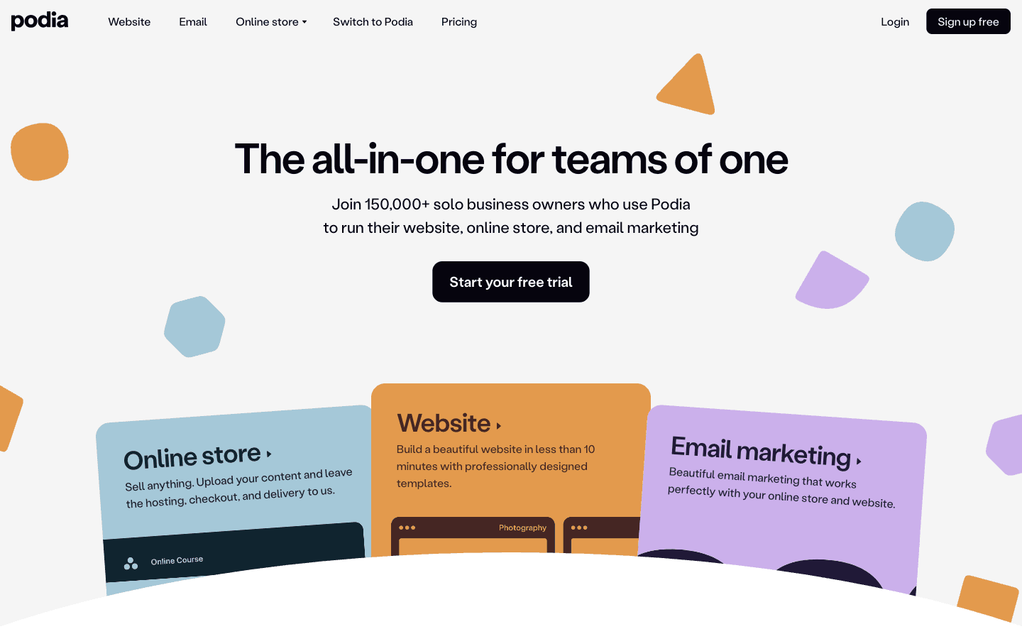 Podia dashboard screenshot