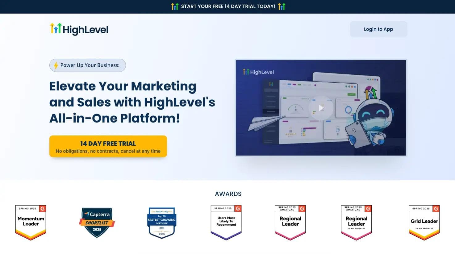 GoHighLevel dashboard screenshot