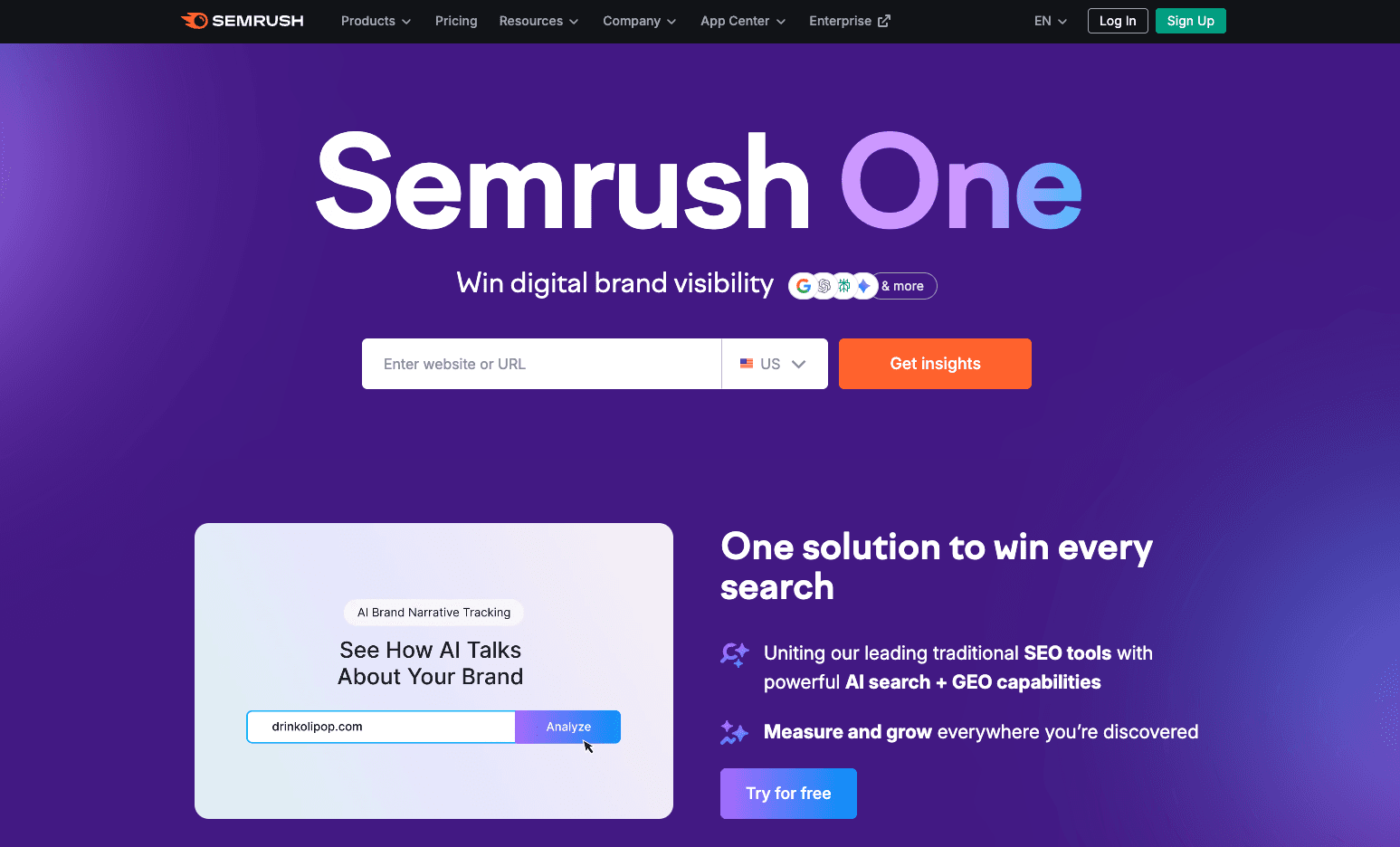 Semrush dashboard screenshot