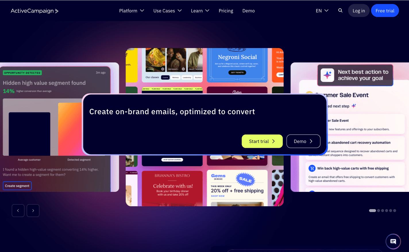 ActiveCampaign dashboard screenshot