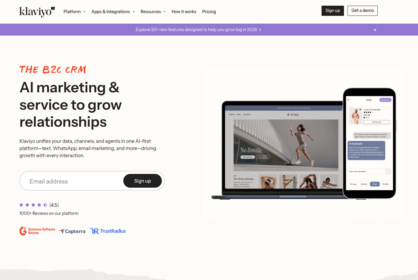 Klaviyo dashboard screenshot