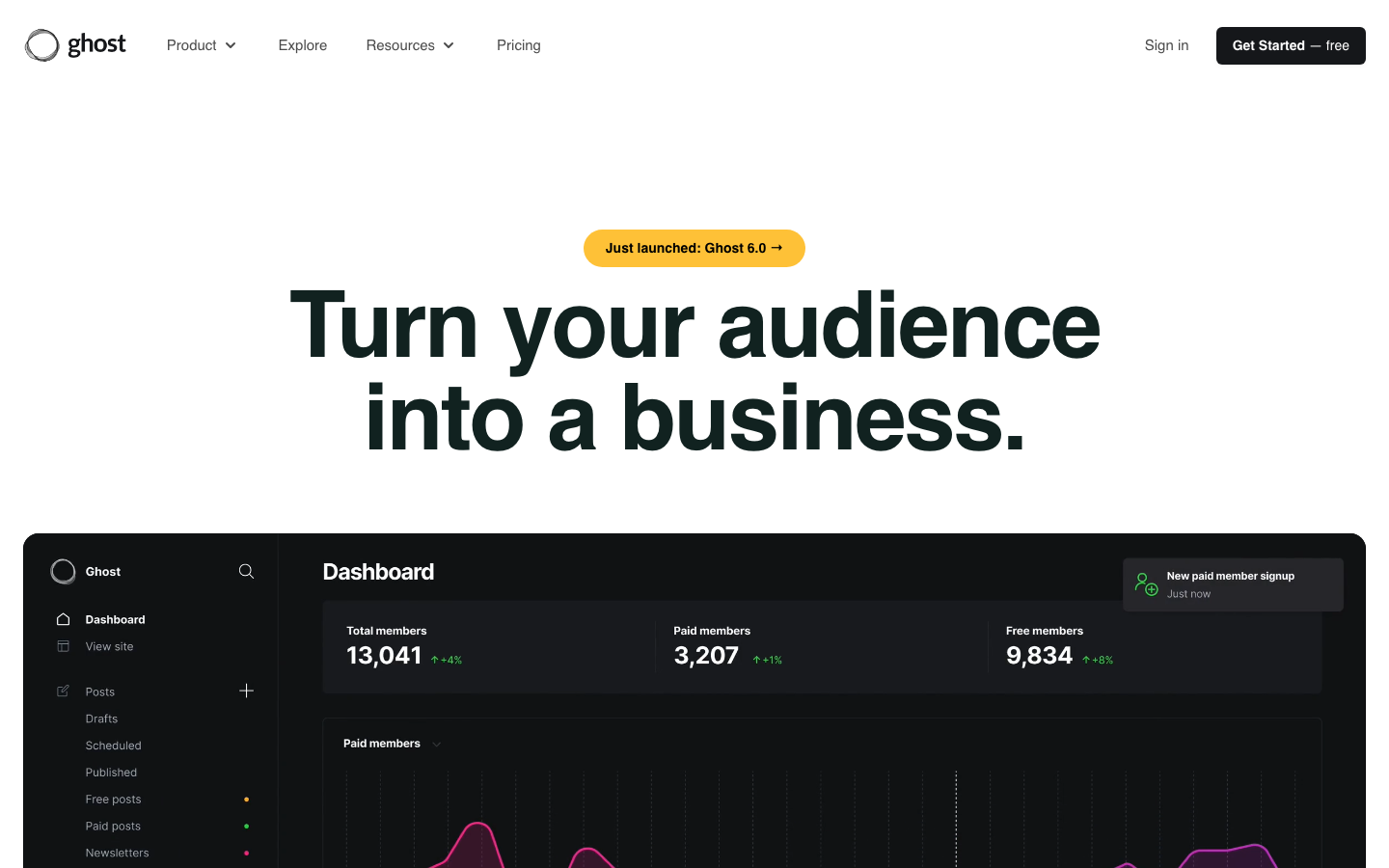 Ghost homepage
