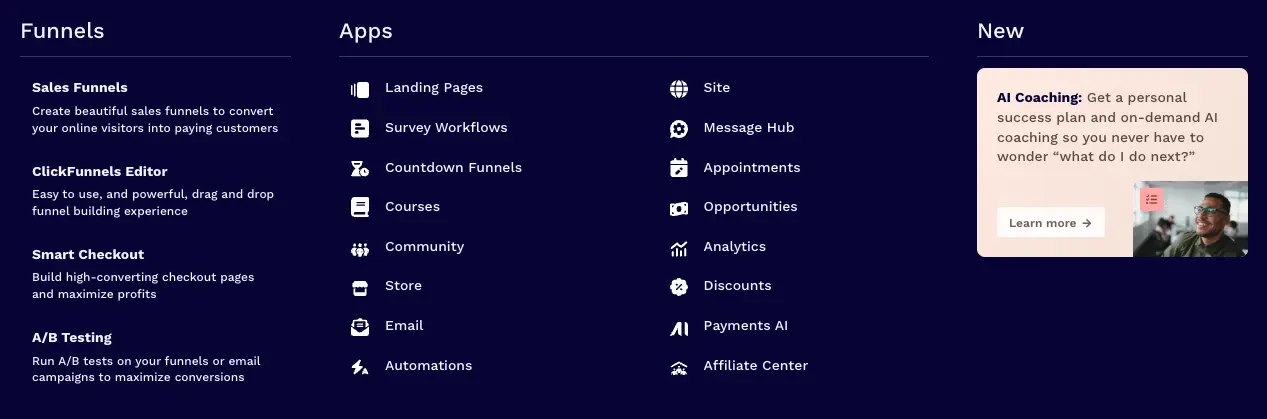 ClickFunnels features overview