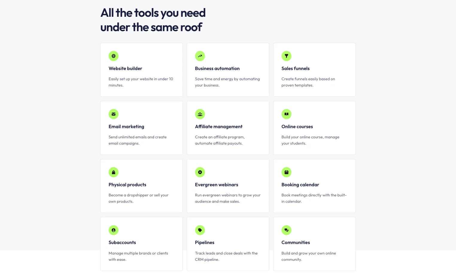 Systeme.io features overview